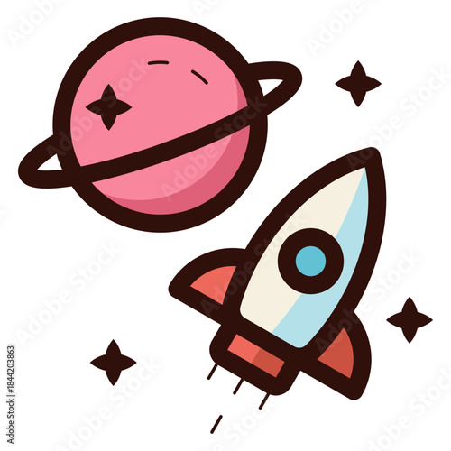 space exploration icon illustration