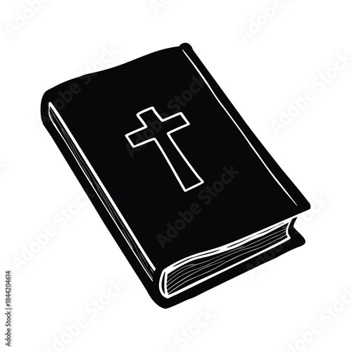 Old Book With Cross Icon