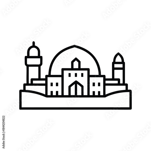 Old Muscat Skyline Line Icon