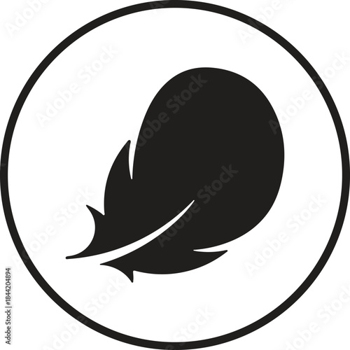 Nature and Freedom Icon Single Black Bird Feather
