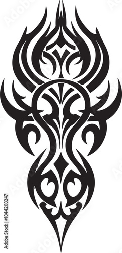 Abstract Tribal Tattoo Vector – Bold Black Silhouette Design