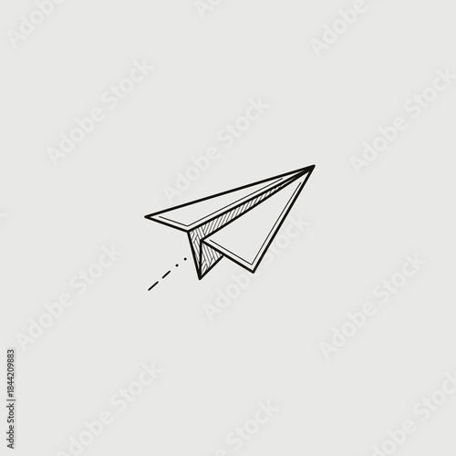 Vector logo of a paper airplane line art