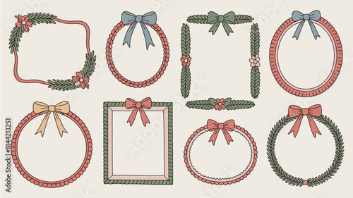 Vintage Floral Frames and Bows for Photo Editing and Design