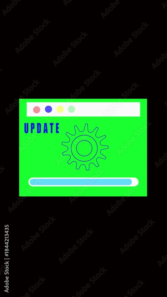 Software update loading animation green screen modern interface ...