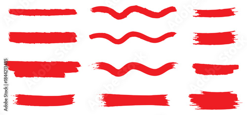Vector brush streaks pack marker ink strokes grunge. Collection of vector paint bold brush strokes, hand drawn thick grunge lines and rectangle shapes modern grunge. Ink brush stroke set, black grunge
