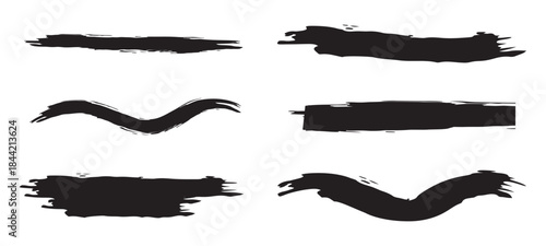 Chalk lines, Hand drawn vector Pencil underlines, kids crayon strips, brush line in sketch style. Vector horizontal chalk lines vector illustration isolated on white background.