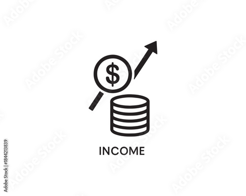 Income icon vector design illustration.