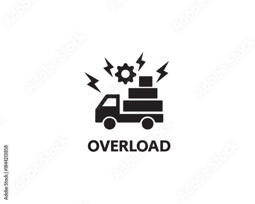Overload truck icon vector design illustration.