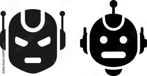 Set of adorable flat vector cartoon robot illustrations featuring vibrant colors and friendly expressions, perfect for digital design, educational content, and playful technology concepts