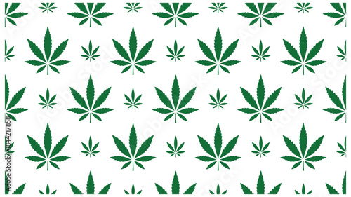 Green cannabis leaves pattern