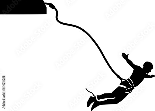 Bungee jumping silhouette, Bungee jumping vector, Bungee jumping, Bungee jumper vector silhouettes