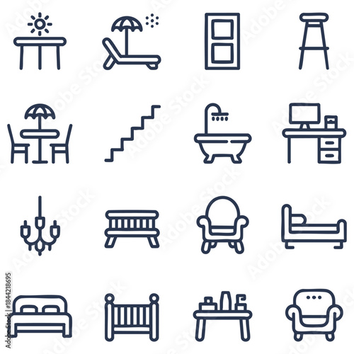 Various home furniture icons