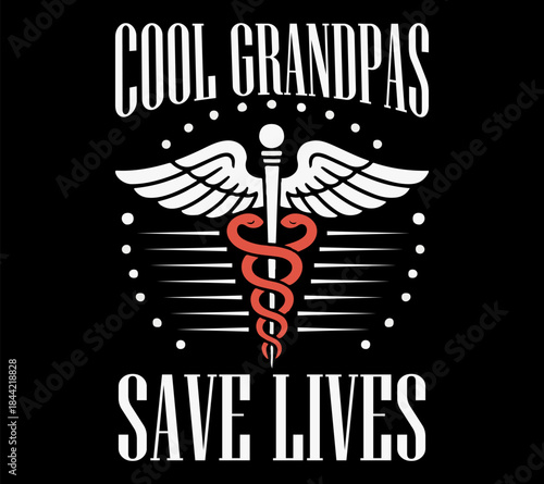Cool grandpa funny nurse t-shirt design