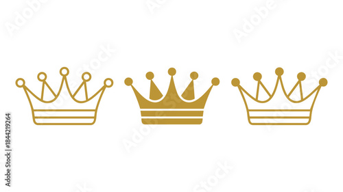 Three golden crowns Vector