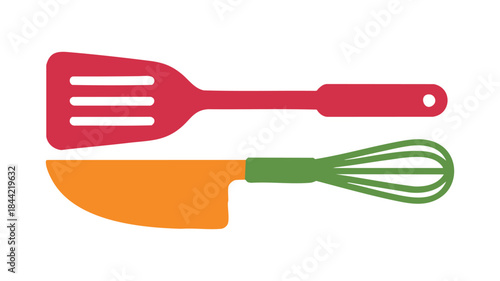 Colorful kitchen utensils Vector