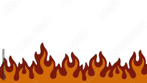 a fire with flames on the side of it