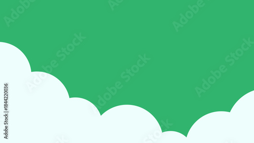 a plane flying through a green sky with clouds
