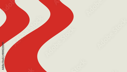 a red and white background with a curved design