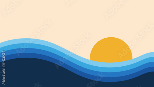 a sunset over a body of water with a wave