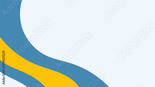a blue and yellow wave with a white background