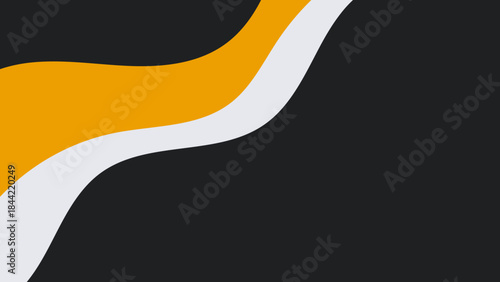a black and yellow background with a white and yellow wave