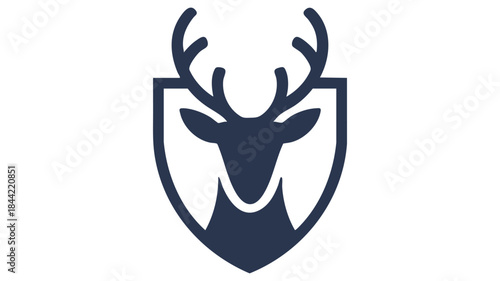 Stag head shield emblem Vector