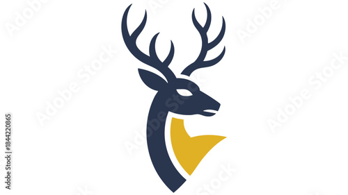 Stylized deer head logo Vector
