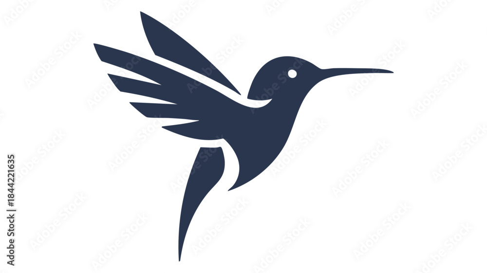 Obraz premium Flying hummingbird silhouette Vector
