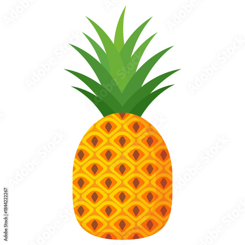 pineapple fruit illustration, summer fresh fruit theme	