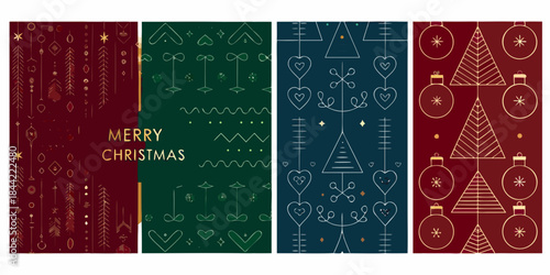 Festive christmas patterns a series of decorative holiday themed designs
