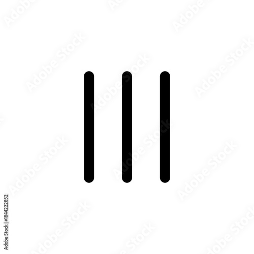 Vertical ellipsis icon featuring three black bars for user interface design