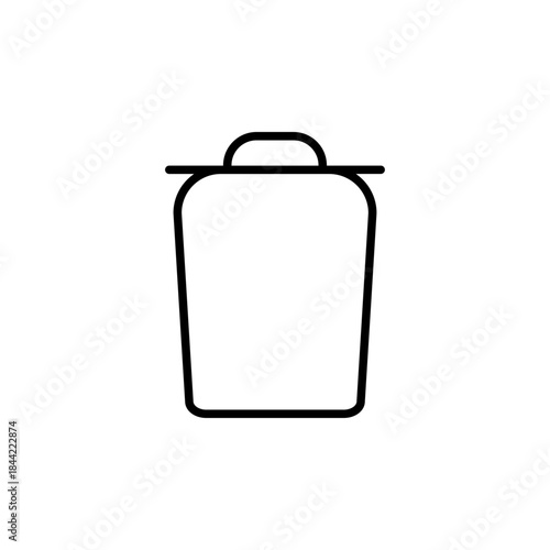 A clean line art icon representing a trash can or delete symbol for digital interfaces
