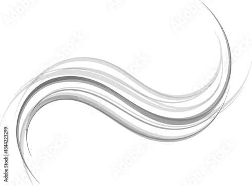 Abstract Sshaped wave design composed of multiple gray flowing lines