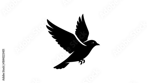 Pigeon Silhouette Flying Vector Illustration
