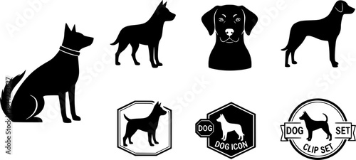 Dog silhouette, Dog silhouettes, Dog, Dog breeds silhouette, Dog icon, Dog clipart, Dog logo set