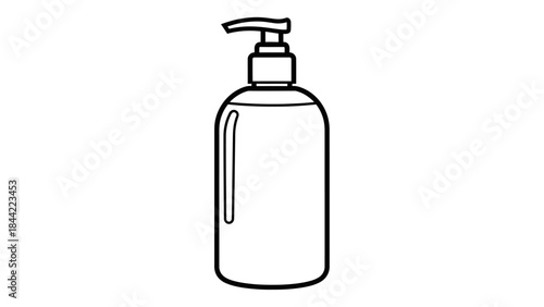 A clean set of blank cosmetic plastic bottles with pumps and spray for beauty and hygiene products