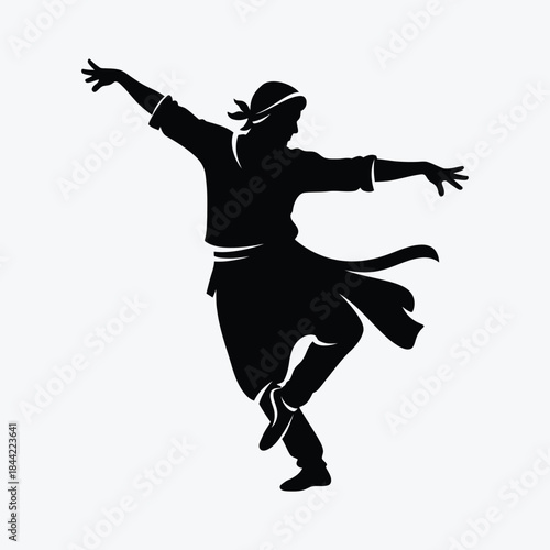 Silhouette of a dancer in motion, conveying energy and artistry