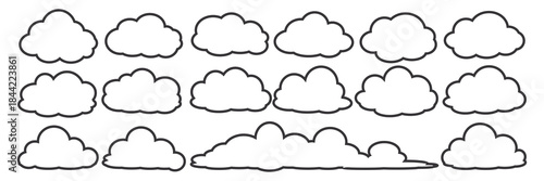 cloud bubble illustration with outline style.