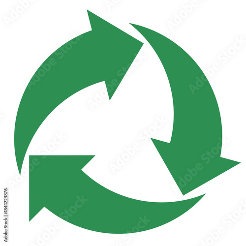 green recycling arrow. renewable ecological and natural icon element	