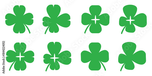 Clover leaf illustration in flat style. Clover leaf vector design symbolizes trust, hope, love, and good luck.