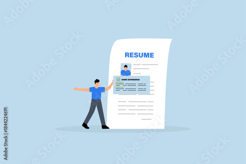 Work experience on resume, businessman put work experience on applicant resume.