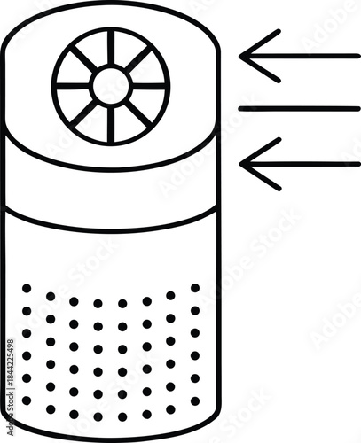 air purifier icon outline vector on transparent background