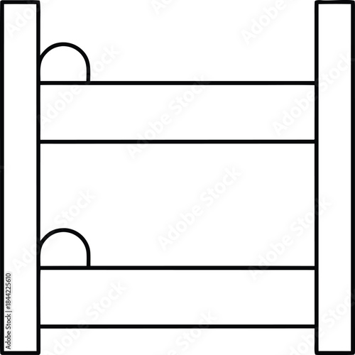 bunk bed icon outline vector on transparent background