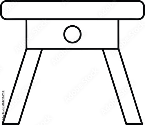 foldable table icon outline vector on transparent background