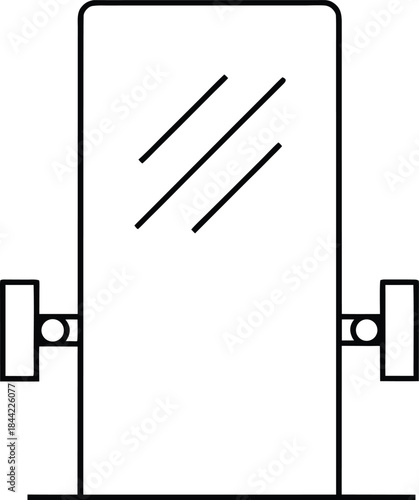 glass door icon outline vector on transparent background