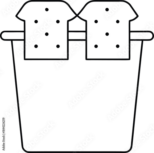laundry hamper icon outline vector on transparent background