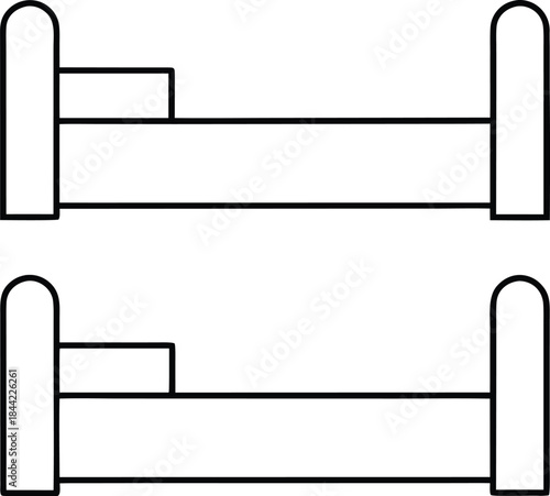 mattress icon outline vector on transparent background