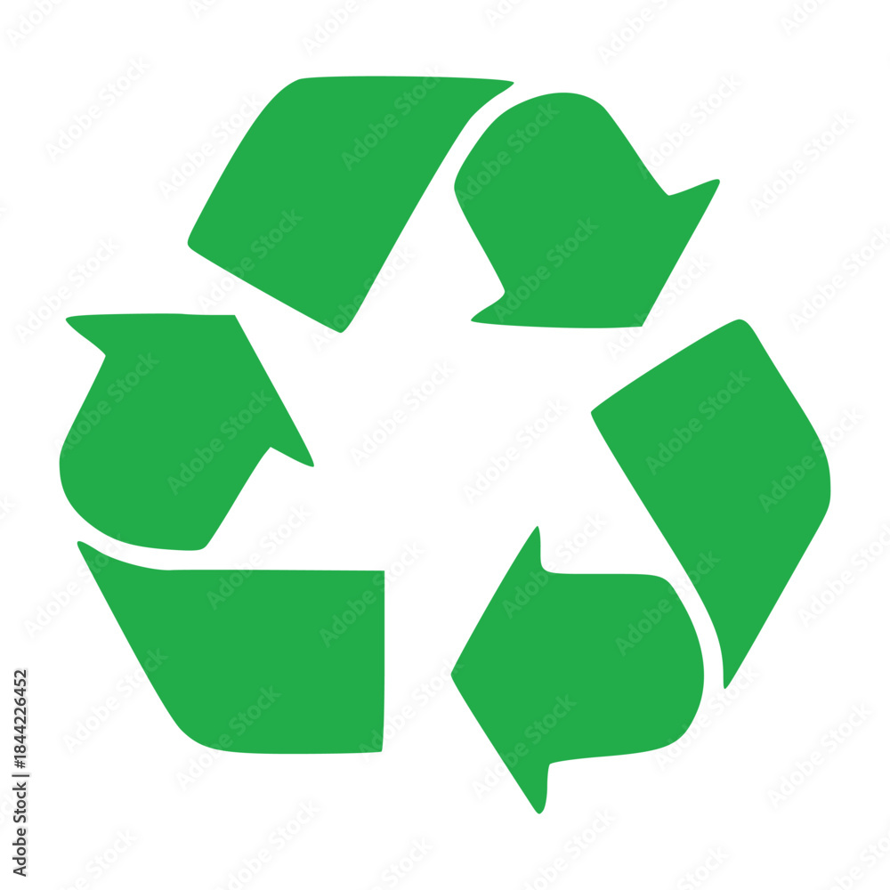 Obraz premium Green Cycle of Renewal: A vibrant emblem of environmental responsibility and resource management, symbolizing the continuous cycle of recycling and sustainability.