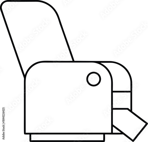 recliner chair icon outline vector on transparent background
