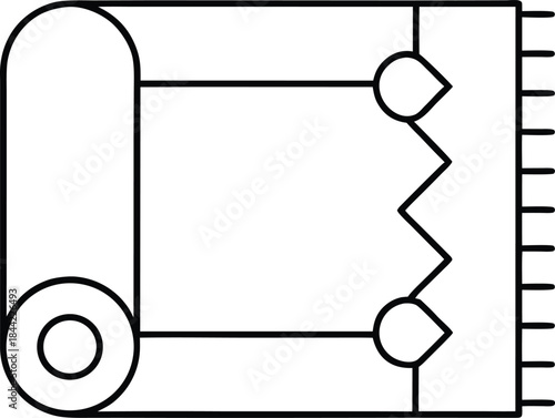 rug icon outline vector on transparent background